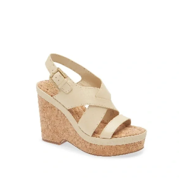 Vince Camuto Cream Wedge Sandals Leather “Diliah” Style, Various Sizes - Picture 3 of 14